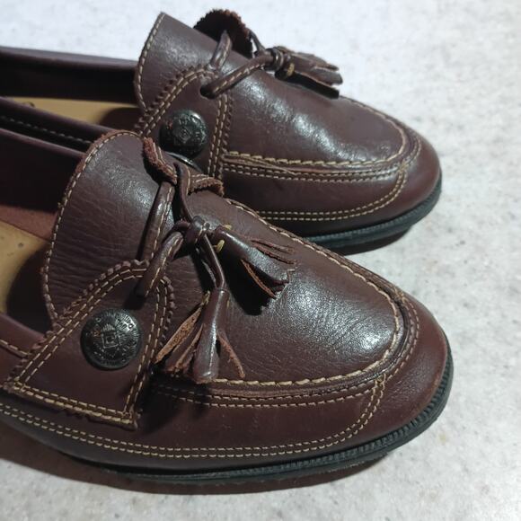 Vintage Drexlite Leather Tassel Loafers Brown Classic Old Money Prep Women 6.5 - Picture 2 of 11